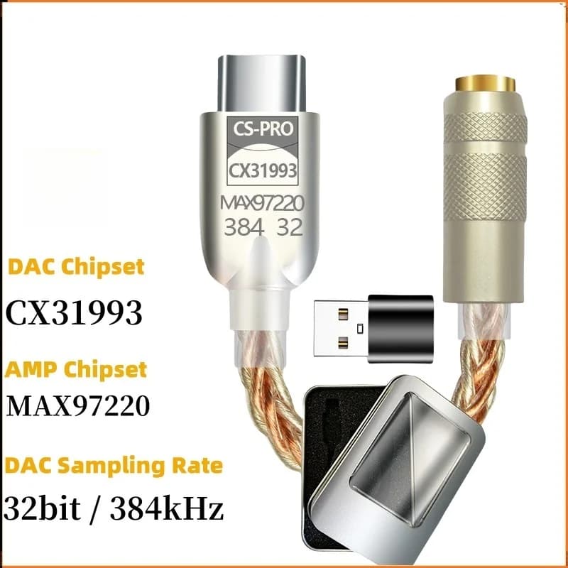 Upgraded Digital Sound Amplifier CX31993 MAX97220 Chip Type C 3.5mm AMP HiFi