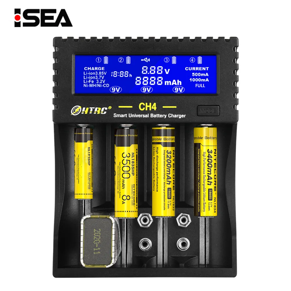 HTRC 4 Slots Battery Charger LCD Smart Charger for Li-Ion Li-Fe Ni-Mh Ni-Cd