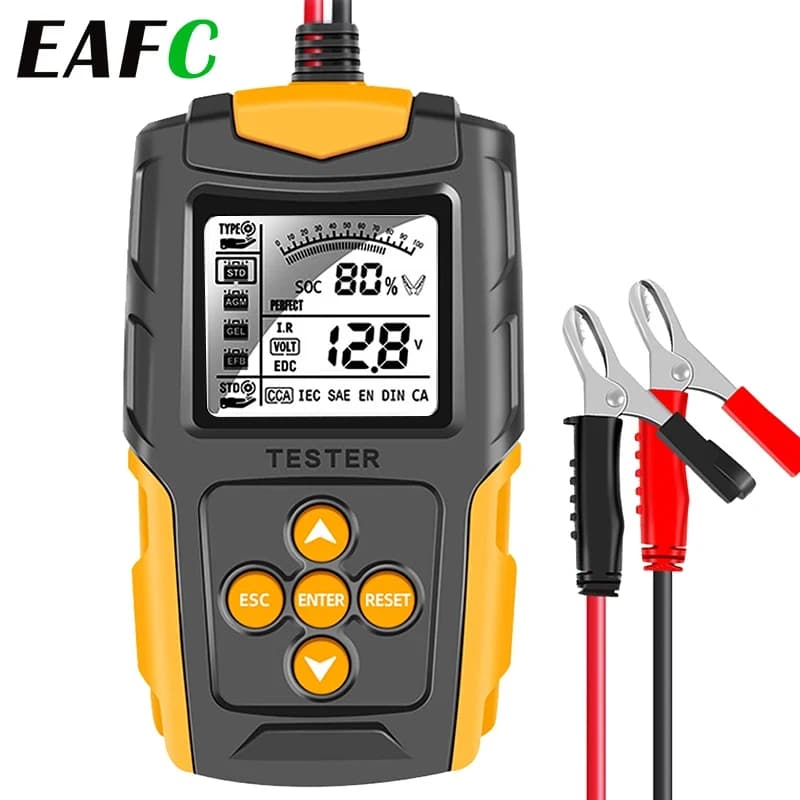 EAFC Universal 12V 24V Car Battery Tester LCD Vehicle Cranking Charging Scanner