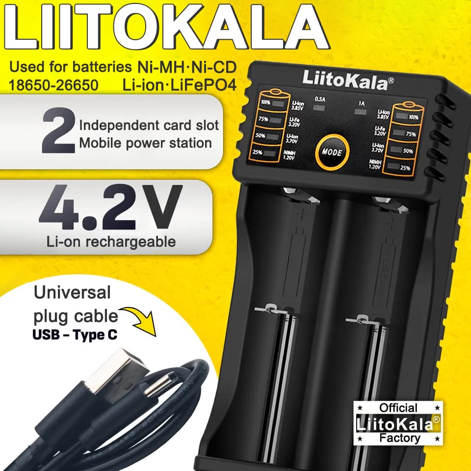 شاحن بطاريات ذكي LiitoKala Lii-202