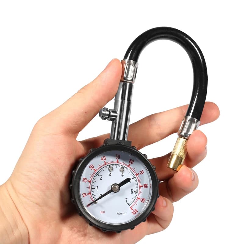 0-100 PSI Tire Pressure Gauge with Long Hose - High Precision