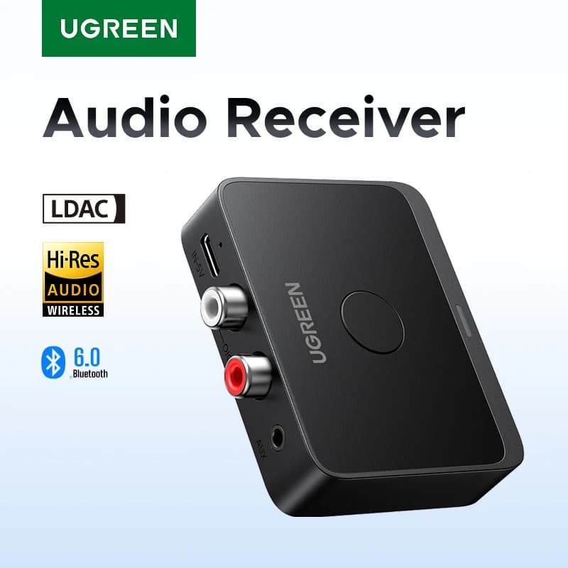 UGREEN AUX Bluetooth Receiver LDAC AAC Hi-Fi 3.5mm Jack 2RCA RCA Audio