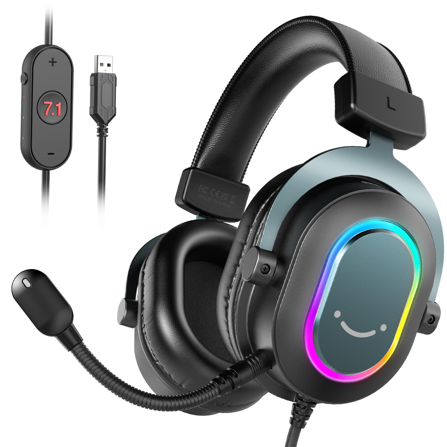 سماعة ألعاب FIFINE RGB 7.1 مع ميكروفون